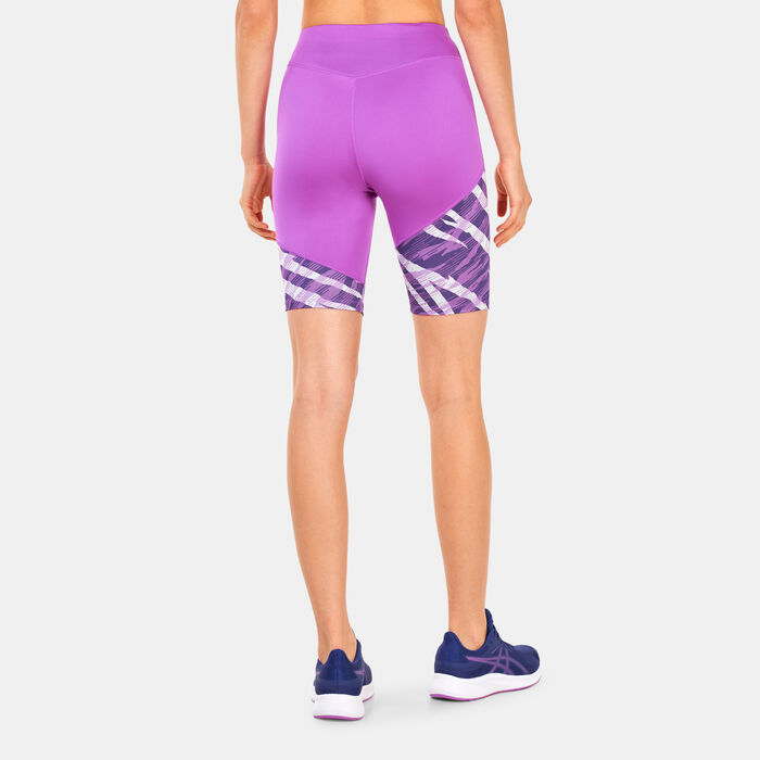 ASICS Women's Wild Camo Sprinter Short Leggings Purple ASICS Women's Wild Camo Sprinter Short Leggings Purple image number 1