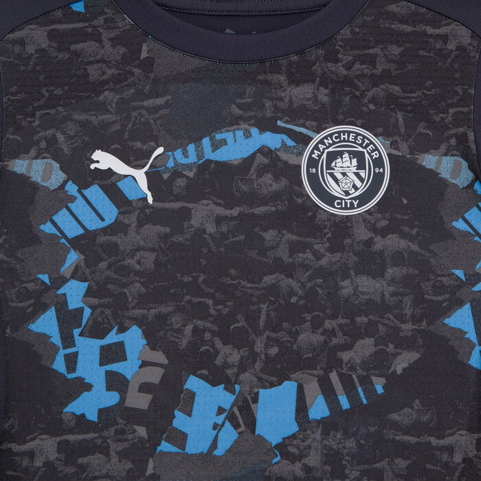 PUMA Kids' Manchester City Pre-Match Football Top Grey PUMA Kids' Manchester City Pre-Match Football Top Grey image number 1