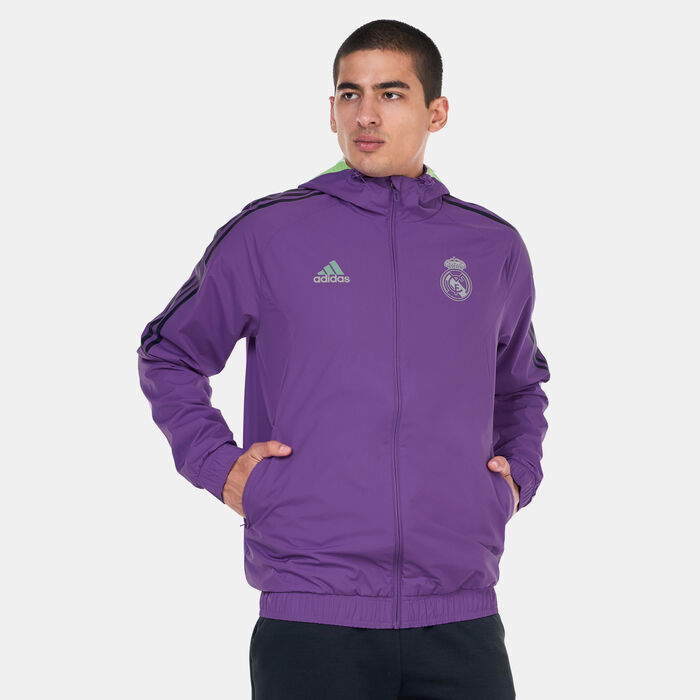 adidas Men's Real Madrid Condivo 22 All-Weather Jacket Purple adidas Men's Real Madrid Condivo 22 All-Weather Jacket Purple image number 1