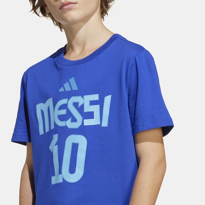 adidas Kids' Messi Name And Number T-Shirt Blue adidas Kids' Messi Name And Number T-Shirt Blue image number 3