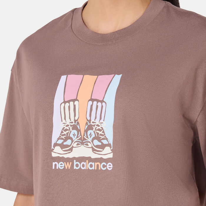 New Balance Women's Athletics Gradient Shoes Graphic T-Shirt Brown New Balance Women's Athletics Gradient Shoes Graphic T-Shirt Brown image number 3