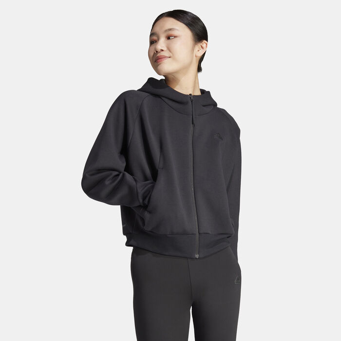 adidas Women's Z.N.E. Full-Zip Hoodie Black adidas Women's Z.N.E. Full-Zip Hoodie Black image number 0
