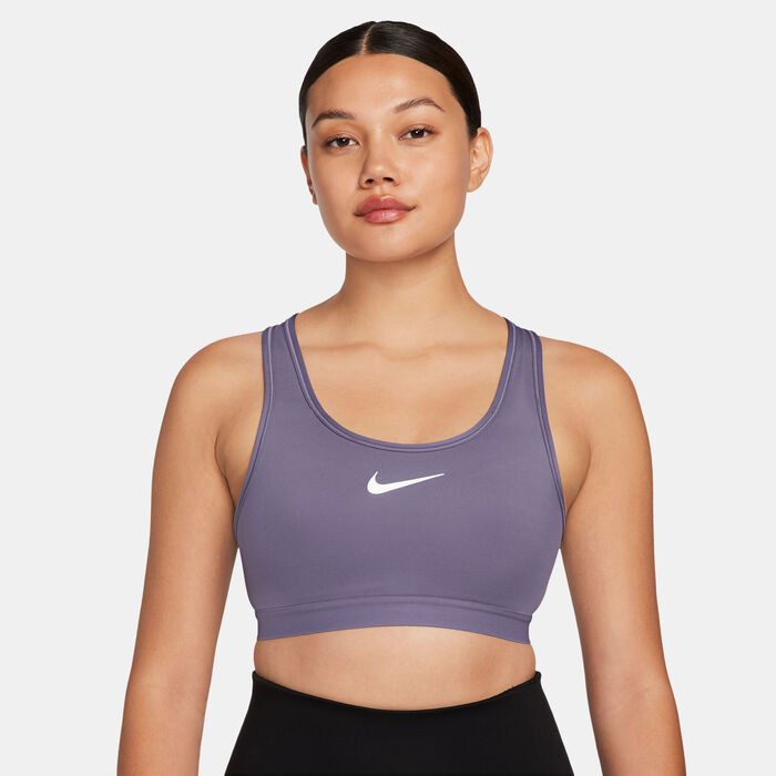 Nike Women's Swoosh High Support Non-Padded Sports Bra Grey Nike Women's Swoosh High Support Non-Padded Sports Bra Grey image number 0