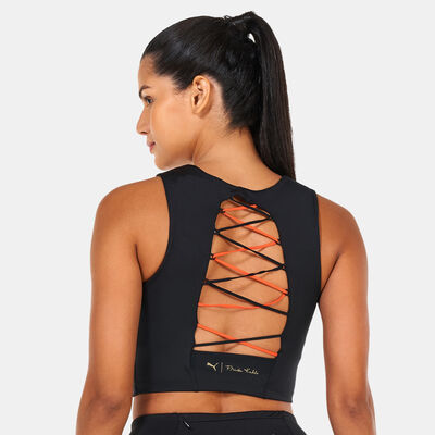 PUMA Women's X Frida Kahlo Mid Support Sports Bra Black