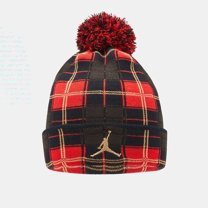 Jordan Kids' Plaid Pom Beanie Black Jordan Kids' Plaid Pom Beanie Black image number 0