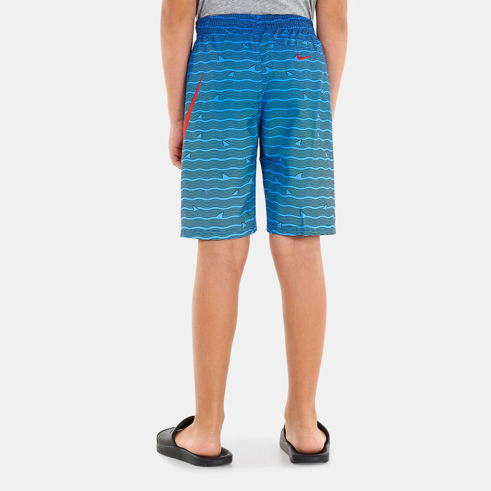 Nike Swim Kids’ Shark Stripe Rise 8-Inches Volleyball Shorts (Older Kids) Nike Swim Kids’ Shark Stripe Rise 8-Inches Volleyball Shorts (Older Kids) image number 1