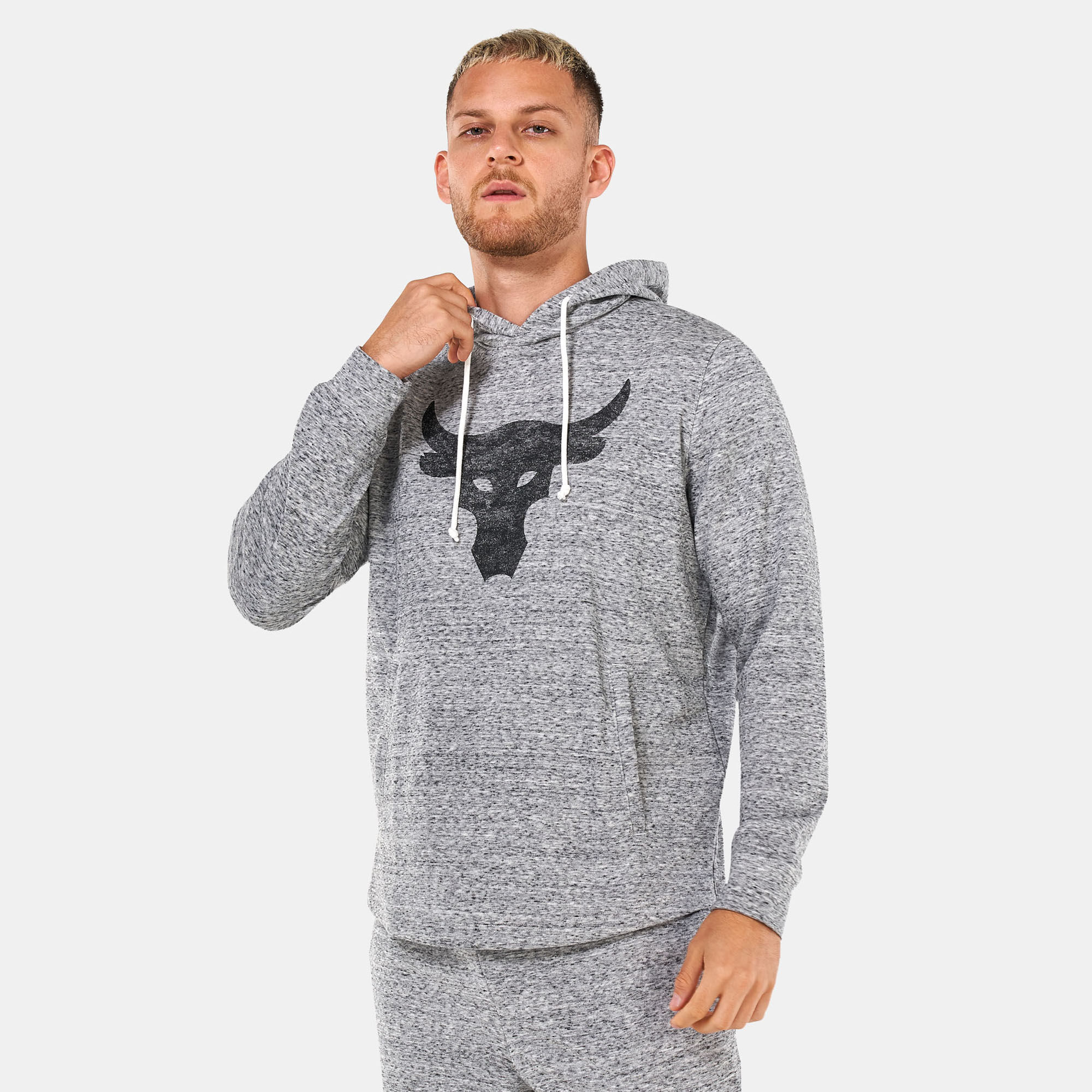 Buy Under Armour Men's Project Rock Terry Hoodie White in KSA -SSS