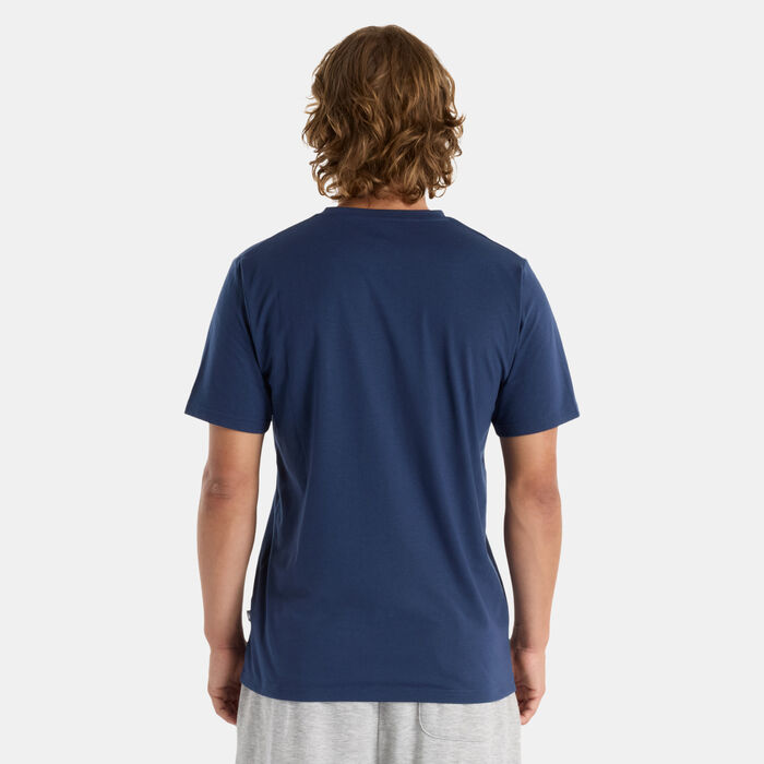 New Balance Men's Heathertech Logo T-Shirt Blue New Balance Men's Heathertech Logo T-Shirt Blue image number 1