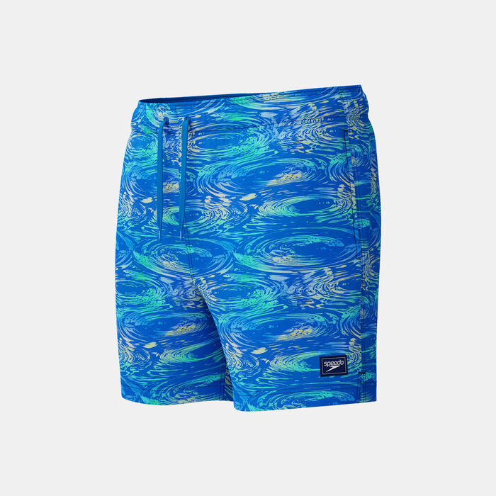 Speedo Men's Print Redondo Edge Volley Swimming Trunks Blue Speedo Men's Print Redondo Edge Volley Swimming Trunks Blue image number 3