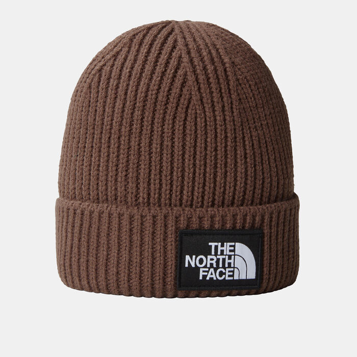 The North Face Logo Box Cuffed Beanie Brown image number 0
