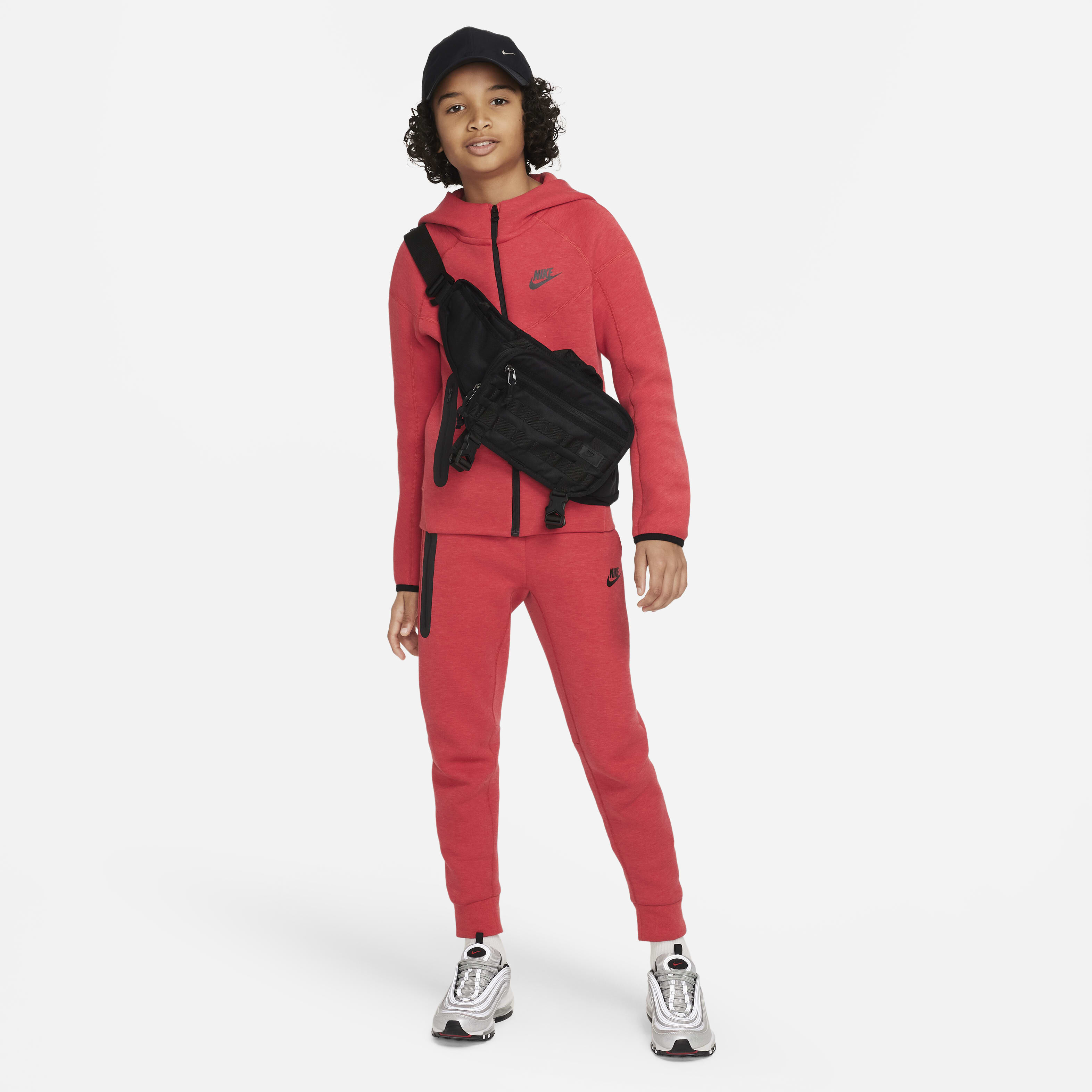 Kids Sportswear Tech Fleece Full Zip Hoodie Red Nike in KSA SSS