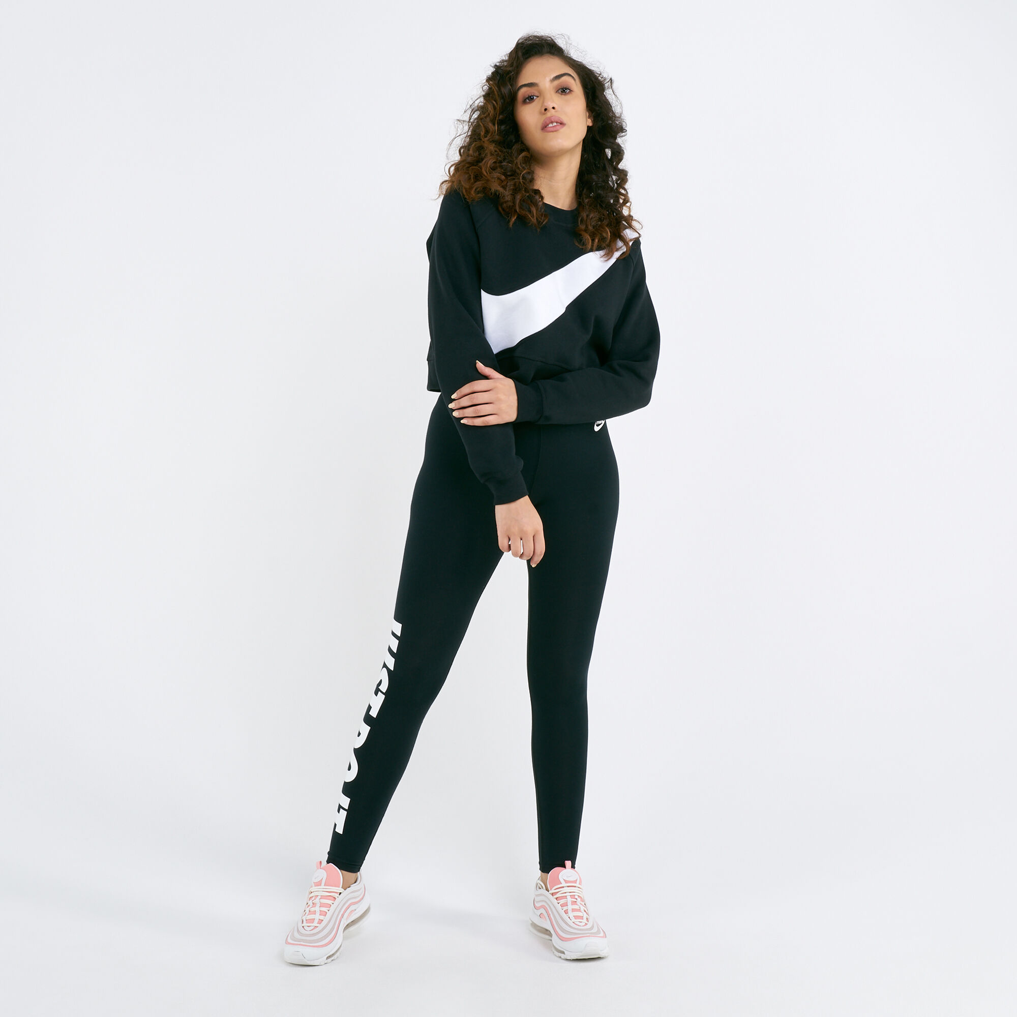 Nike women's swoosh sweatshirt hotsell