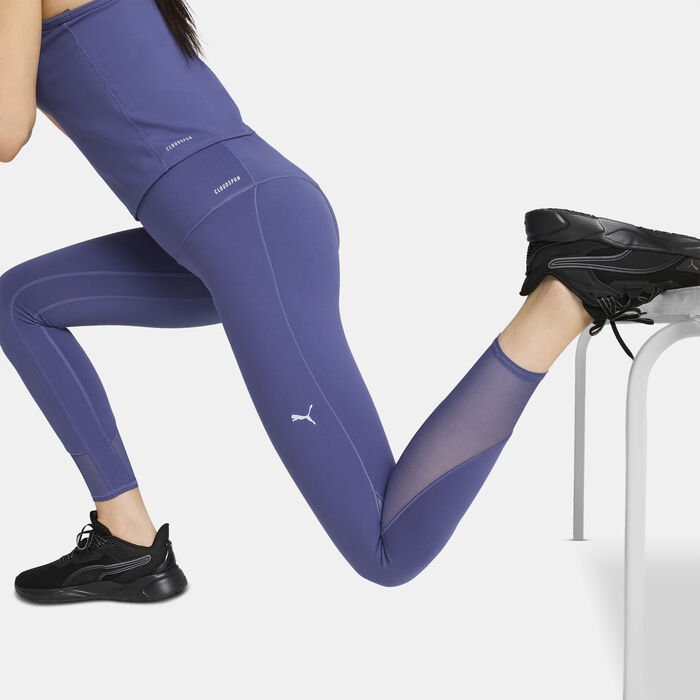 PUMA Women's CLOUDSPUN Soft Mesh 7/8 Leggings Purple image number 3