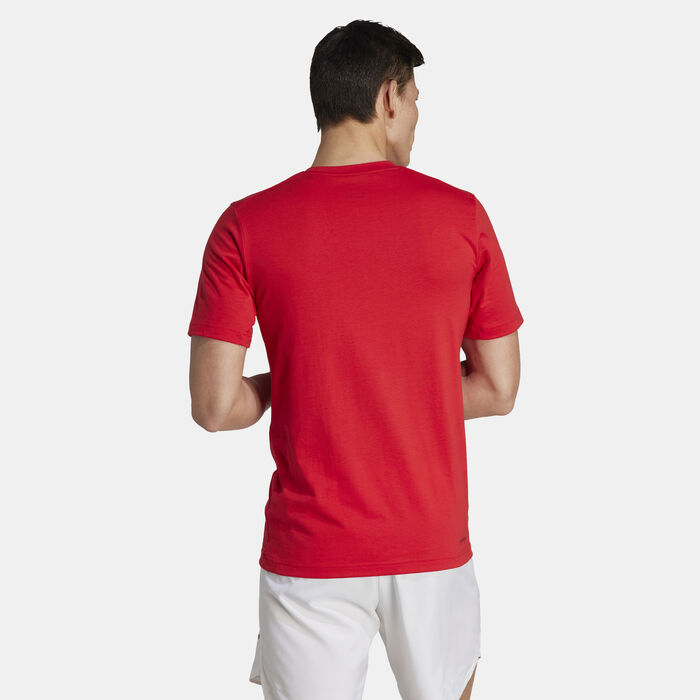adidas Men's Essentials Seasonal Graphic Training T-Shirt Red adidas Men's Essentials Seasonal Graphic Training T-Shirt Red image number 1