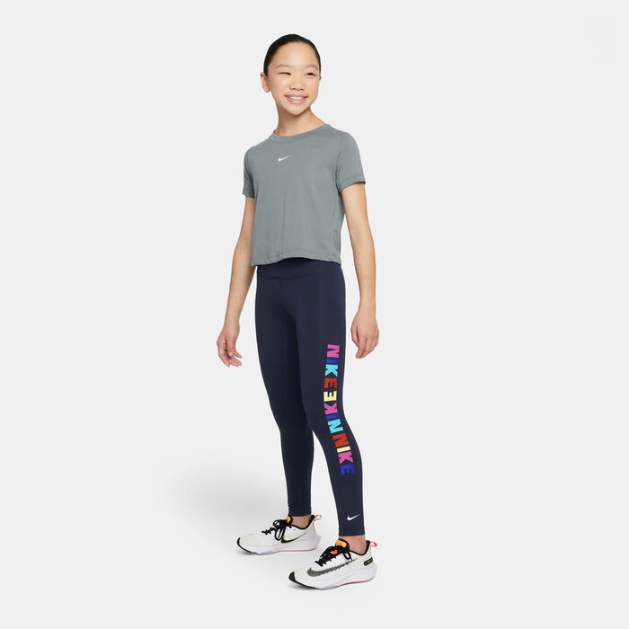 Nike Kids' Dri-FIT One Leggings (Older Kids) Blue image number 2
