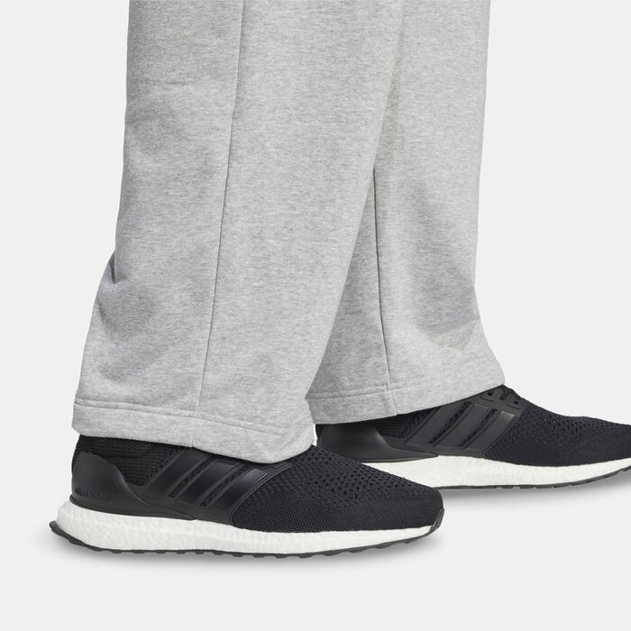 adidas Men's Essentials Logo Wide-Leg Joggers Grey adidas Men's Essentials Logo Wide-Leg Joggers Grey image number 4
