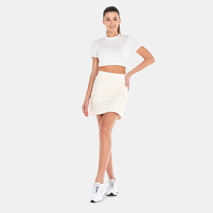 adidas Originals Women's Adicolor Classics Poplin Skirt Beige image number 2