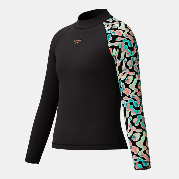 Speedo Kids' Printed Swimming Rashguard Black Speedo Kids' Printed Swimming Rashguard Black image number 2