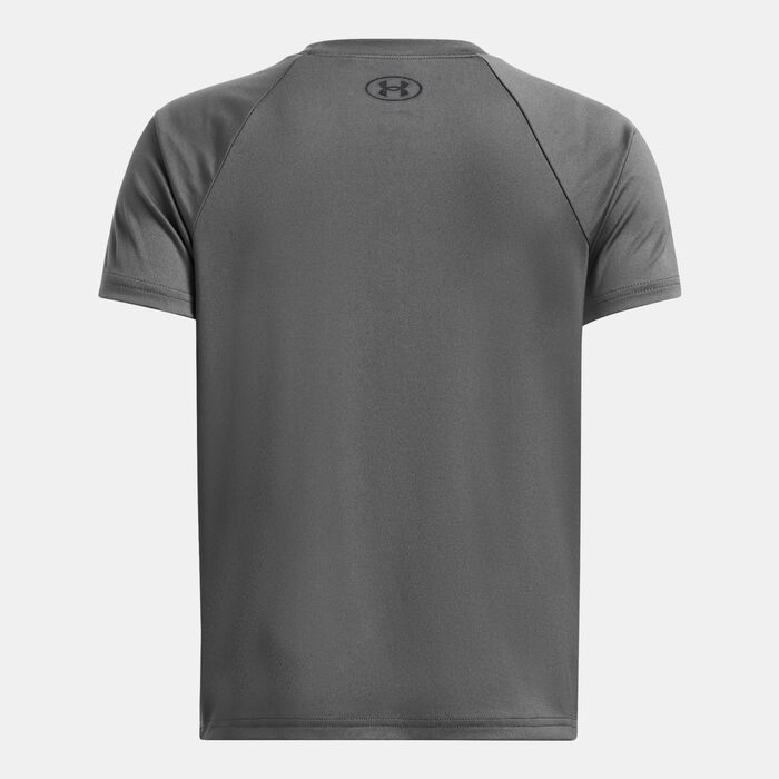 Under Armour Kids' UA Tech™ Split Wordmark T-Shirt Grey image number 1