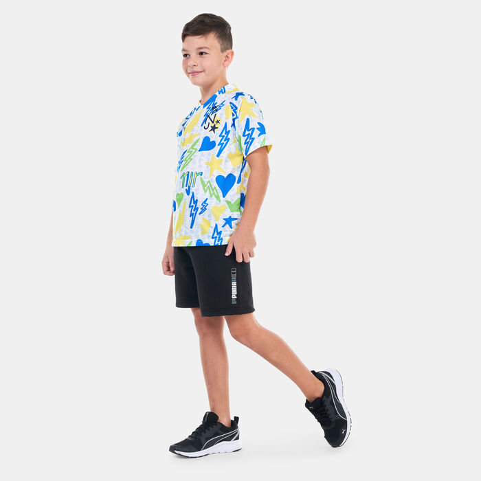PUMA Kids' Essentials+ Logo Lab Shorts Black image number 2
