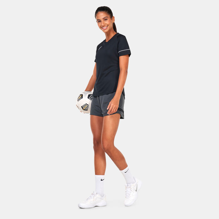 Nike Women's Dri-FIT Academy Knit Football Shorts Grey Nike Women's Dri-FIT Academy Knit Football Shorts Grey image number 2