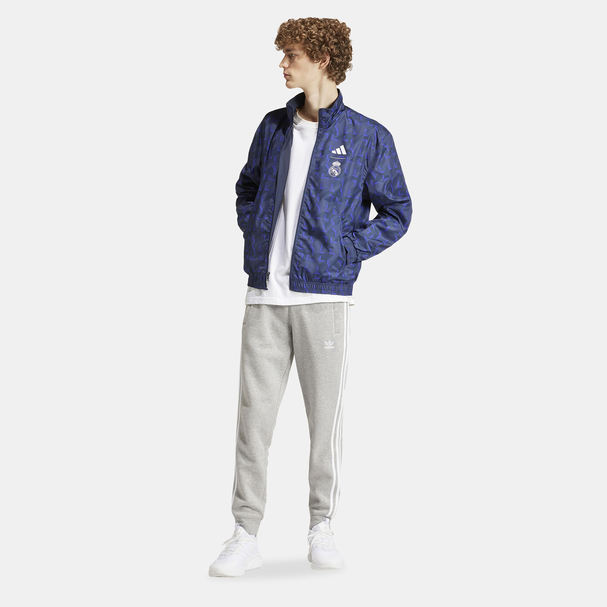 Shop adidas Men's Real Madrid Anthem Football Jacket Blue