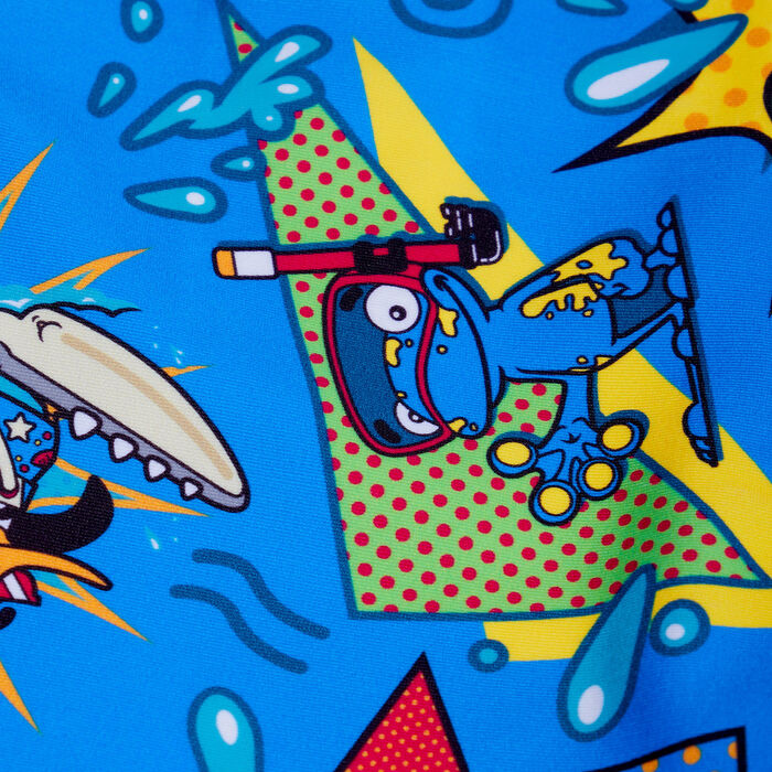 Speedo Kids' Learn To Swim All Over Swimming Shorts Blue image number 4