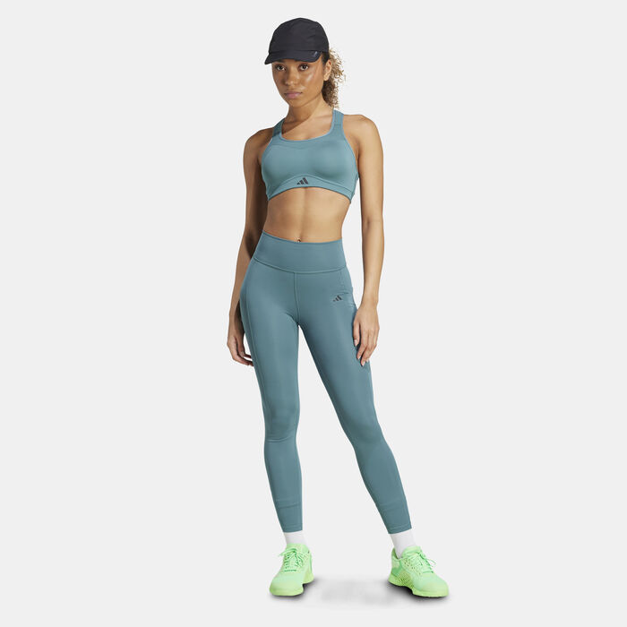 adidas Women's Optime Stash 7/8 Training Leggings Green image number 2