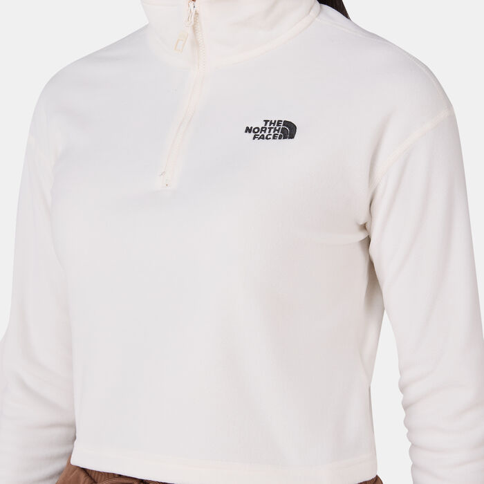 The North Face Women’s 100 Glacier 1/4-Zip Crop Top White The North Face Women’s 100 Glacier 1/4-Zip Crop Top White image number 3