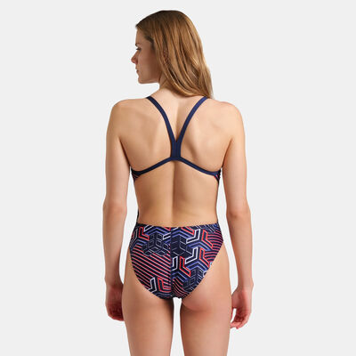 Arena Women's Kikko Pro Challenge Back One-Piece Swimsuit Multi-Color