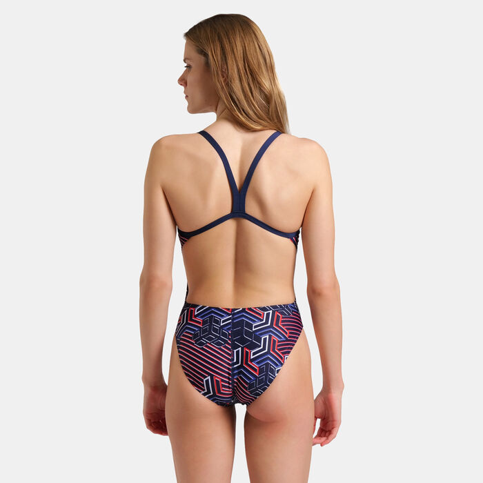 Arena Women's Kikko Pro Challenge Back One-Piece Swimsuit Multi-Color Arena Women's Kikko Pro Challenge Back One-Piece Swimsuit Multi-Color image number 1