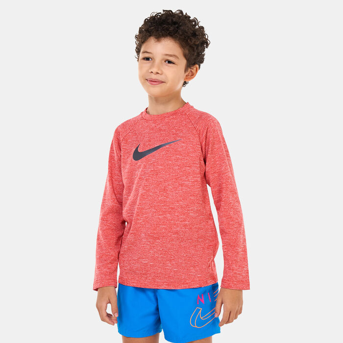 Nike Swim Kids' Heather Hydroguard Swim Top Red image number 0