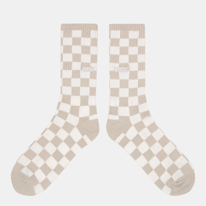 Vans Men's Checkerboard Crew Socks (1 Pair) Beige image number 1