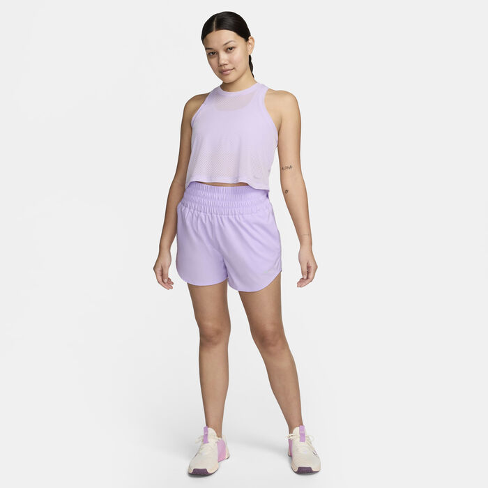 Nike Women's Dri-FIT One Ultra High-Waisted Shorts Purple Nike Women's Dri-FIT One Ultra High-Waisted Shorts Purple image number 5