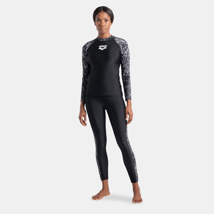 Arena Women's Modesty Long Sleeve Swimming Rashguard Black image number 2
