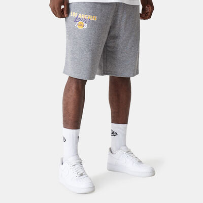 New Era Men's Los Angeles Lakers Team Script Shorts Grey