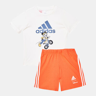 adidas Kids' Disney Mickey Mouse T-Shirt and Shorts Set (Baby and Toddlers) White