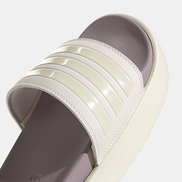 adidas Women's Adilette Platform Slides Beige image number 2