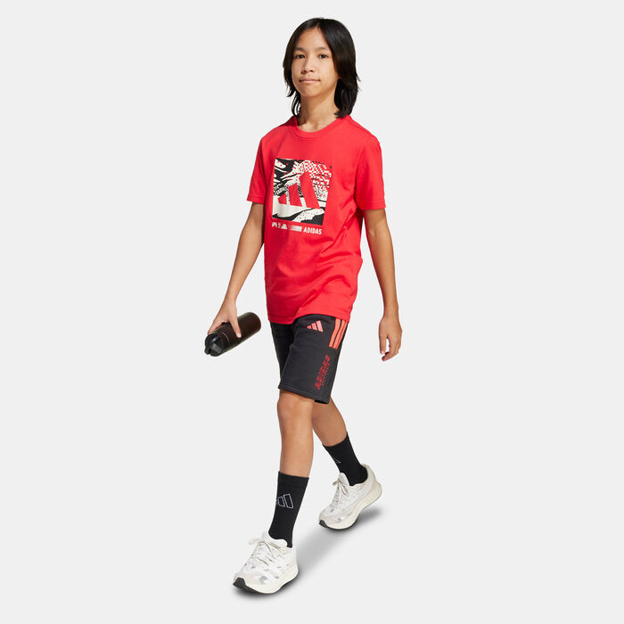 adidas Kids' Camo Graphic T-Shirt Red adidas Kids' Camo Graphic T-Shirt Red image number 2