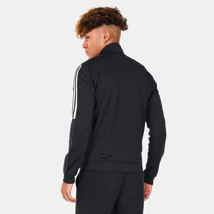 adidas Men's 3-Stripes Fitted Track Jacket Black adidas Men's 3-Stripes Fitted Track Jacket Black image number 1