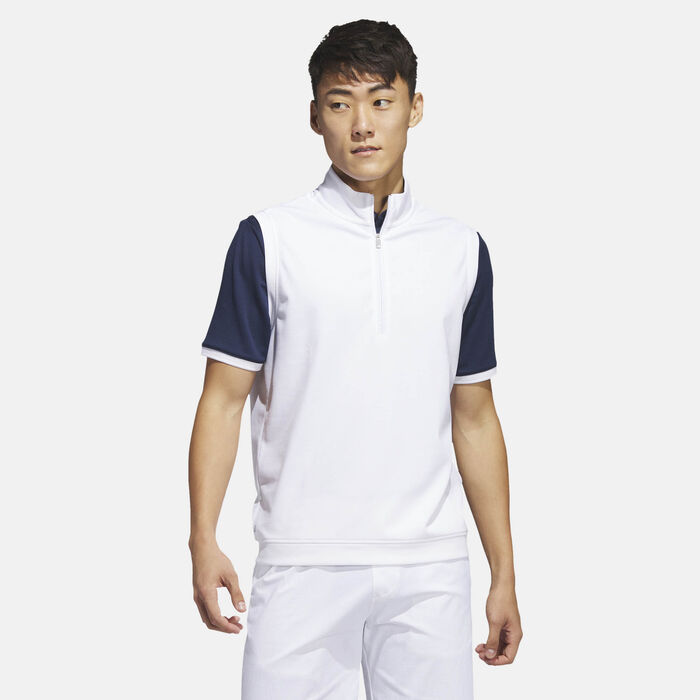 adidas Men's Elevated 1/4-Zip Golf Vest White image number 2