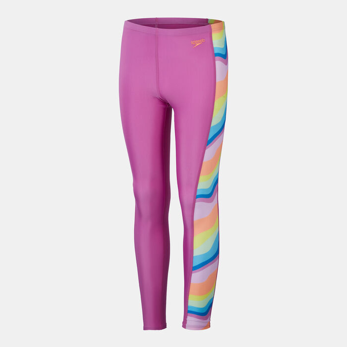 Speedo Kids' Printed Panel Swimming Leggings Pink image number 0
