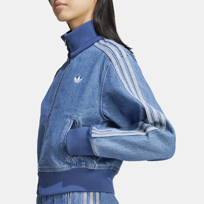 adidas Originals Women's Adicolor Denim Track Jacket Blue adidas Originals Women's Adicolor Denim Track Jacket Blue image number 4
