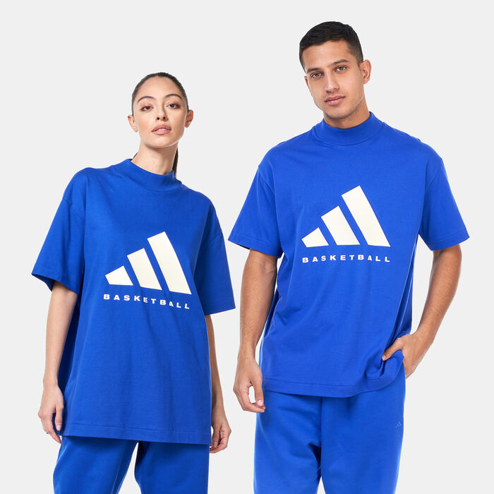 adidas Logo Basketball Graphic T-Shirt Blue adidas Logo Basketball Graphic T-Shirt Blue image number 0