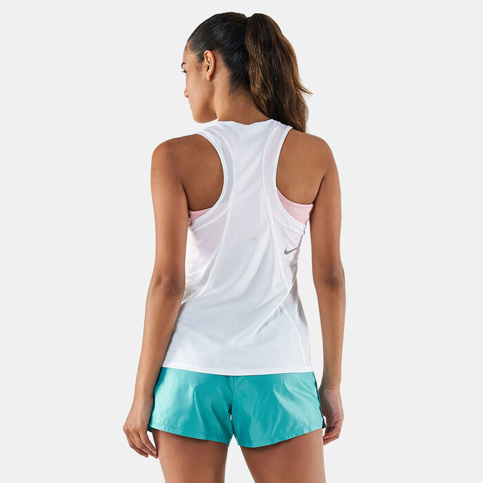 Nike Women's Dri-FIT Race Running Singlet White image number 1