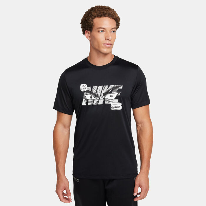Nike Men's Dri-FIT Fitness Training T-Shirt Black Nike Men's Dri-FIT Fitness Training T-Shirt Black image number 0