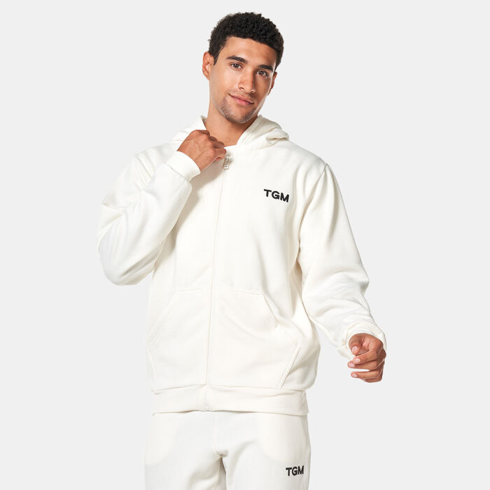 The Giving Movement Men's Lounge Full-Zip Hoodie White The Giving Movement Men's Lounge Full-Zip Hoodie White image number 0