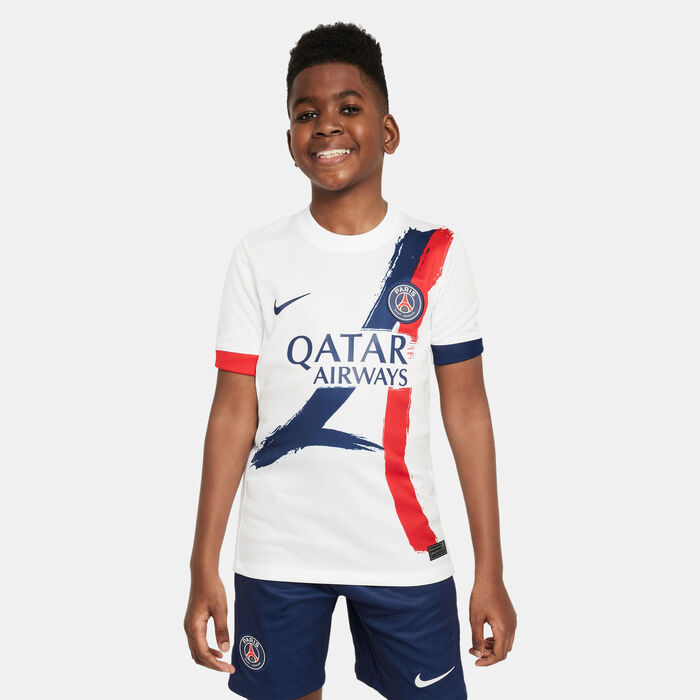 Nike Kids' Paris Saint-Germain 24/25 Away Replica Football Jersey White Nike Kids' Paris Saint-Germain 24/25 Away Replica Football Jersey White image number 0