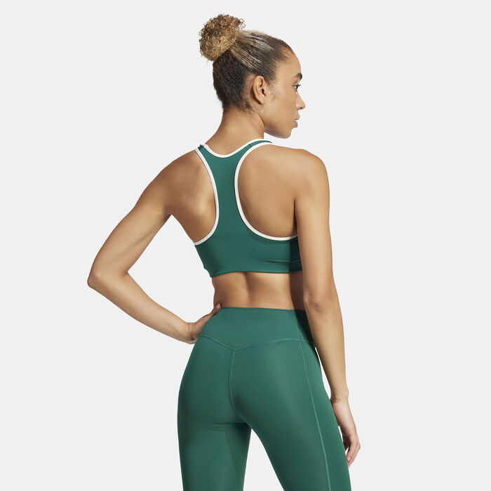 adidas Women's Powerimpact Medium-Support Heritage Training Sports Bra Green image number 1