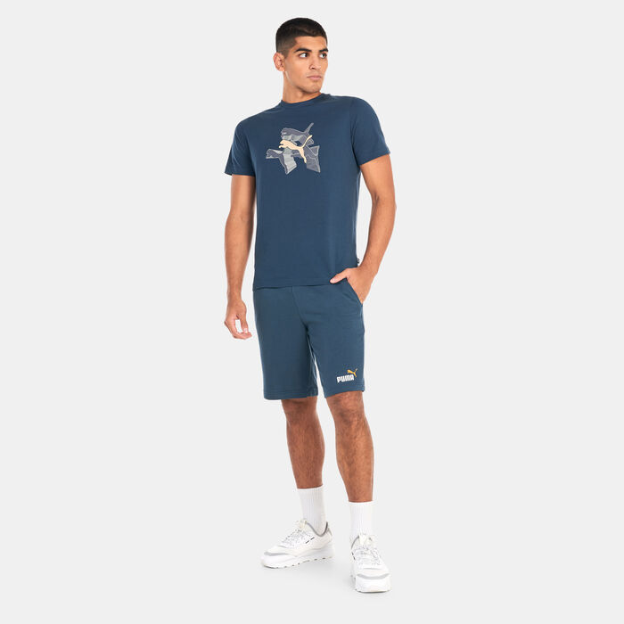 PUMA Men's Essentials+ Two-Tone Shorts Blue PUMA Men's Essentials+ Two-Tone Shorts Blue image number 2